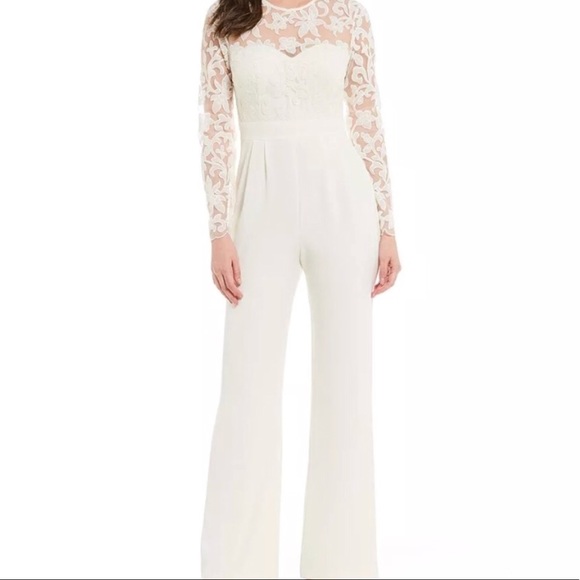 eliza j jumpsuit white